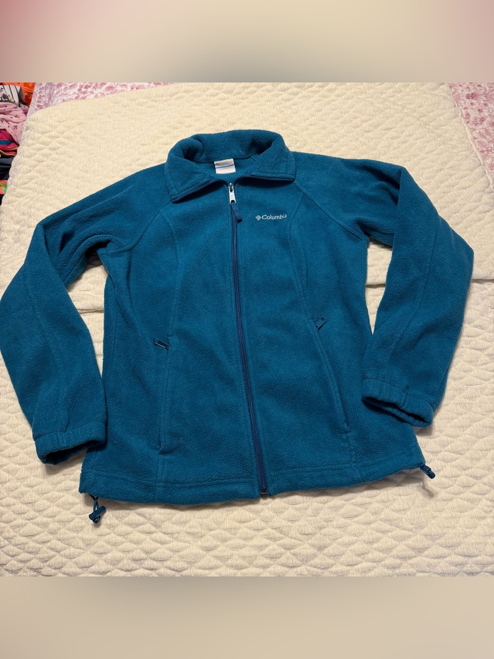 Columbia Zip Up Fleece Jacket Women’s Size XS Teal Blue/Green
